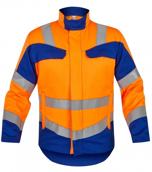 ROFA-Jacke, Multi 7, leuchtorange/kornblau