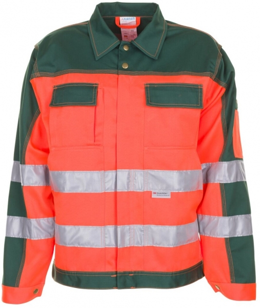 PLANAM Warn-Schutz-Arbeits-Berufs-Bund-Jacke kontrast, Warnschutz-Bekleidung, MG 290, orange/