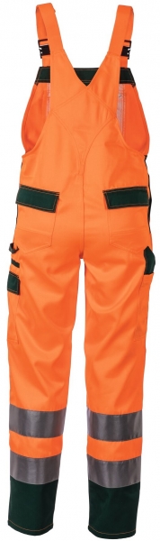 PLANAM Arbeits-Berufs-Latz-Hose kontrast, Warn-Schutz-Bekleidung orange/grn