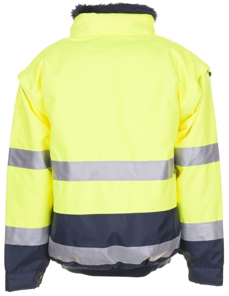 PLANAM Warn-Schutz, Comfort-Arbeits-Berufs-Jacke, gelb/marine