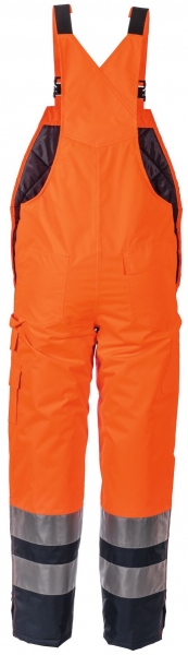 PLANAM Winter-Arbeits-Berufs-Latz-Hose kontrast, Warn-Wetter-Schutz-Bekleidung, orange