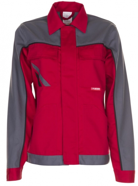 PLANAM-Damen-Arbeits-Berufs-Bund-Jacke, Highline, 285 g/m, rot/schiefer/schwarz