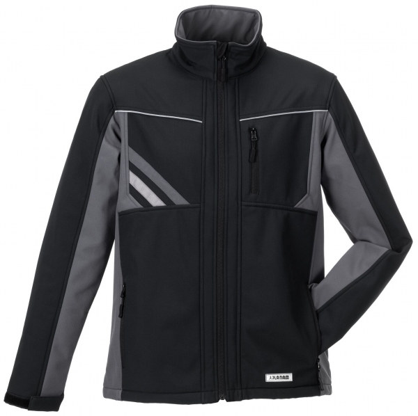 PLANAM-Winter-Softshell-Jacke, Highline, schwarz/schiefer/zink