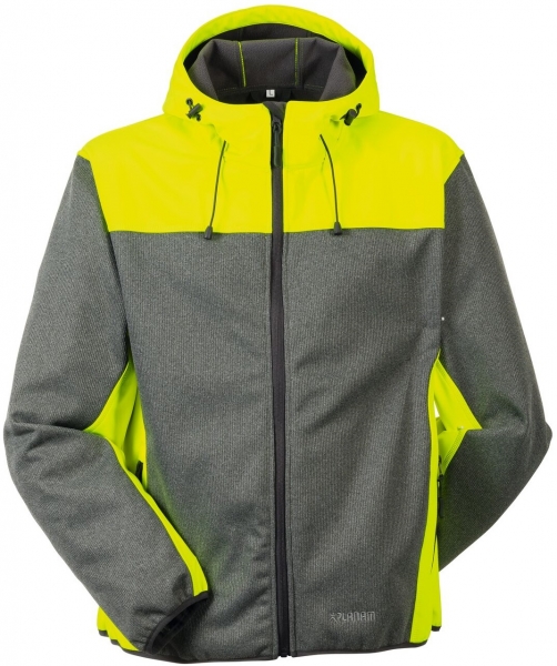 PLANAM-Softshelljacke, Kontrast, 370 g/m, grau/gelb