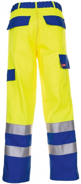 PLANAM Arbeits-Berufs-Bund-Hose MAJOR PROTECT Warn-Schutz warngelb/kornblau