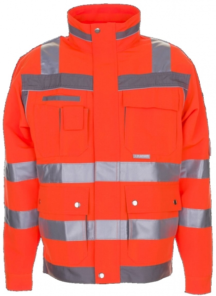 PLANAM-Warn-Schutz-Arbeits-Berufs-Jacke, Blouson, Plaline,  290 g/m, orange/zink