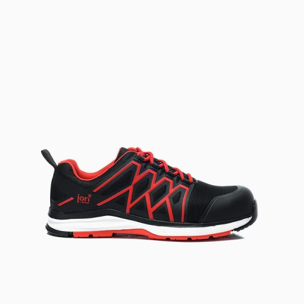 JORI-Sicherheitshalbschuhe, jo_SWIFT black-red Low ESD S1P, schwarz/rot