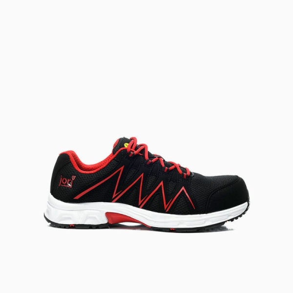 JORI-Sicherheitshalbschuhe, jo_SPEEDY black-red Low ESD S3, schwarz/rot