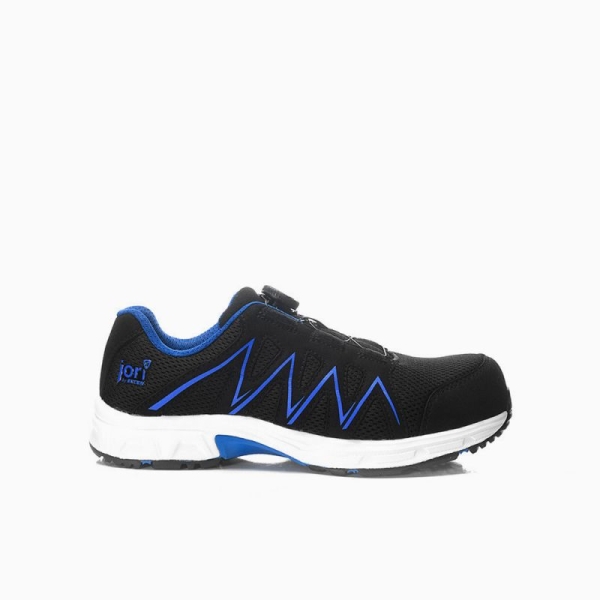 JORI-Sicherheitshalbschuhe, jo_SPEEDY BOA black-blue Low ESD S1P, schwarz/blau