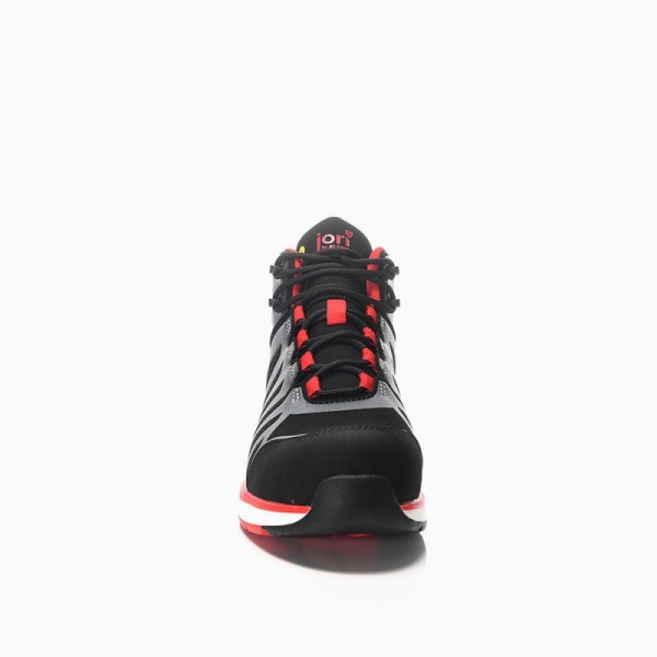 JORI-Sicherheitshalbschuhe, jo_RAPID black-red Mid ESD S3, schwarz/rot