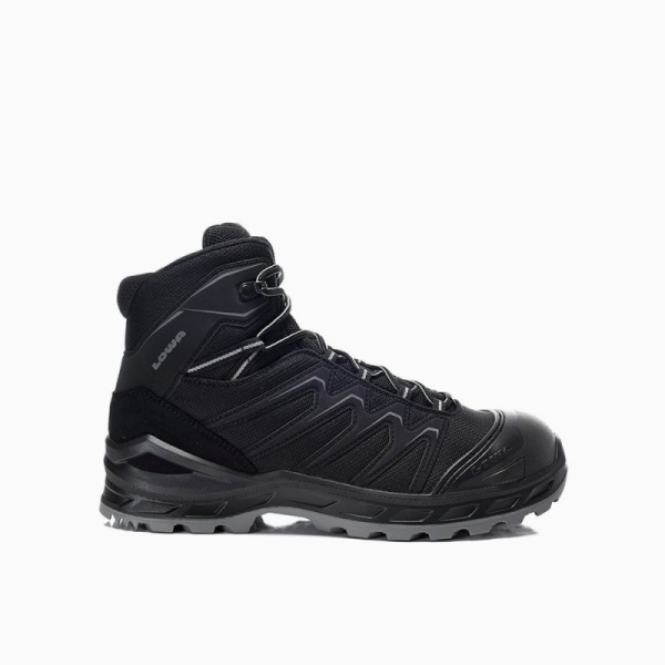 ELTEN-LOWA-S3-Sicherheitshochschuhe, LARROX Work GTX black-grey Mid, CI, schwarz/grau