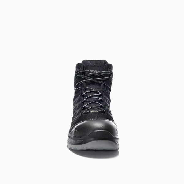 ELTEN-LOWA-S3-Sicherheitshochschuhe, LARROX Work GTX black-grey Mid, CI, schwarz/grau
