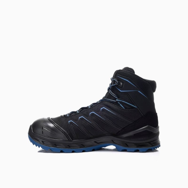 ELTEN-LOWA-S3-Sicherheitshochschuhe, LARROX Work GTX black-blue Mid, CI, schwarz/blau