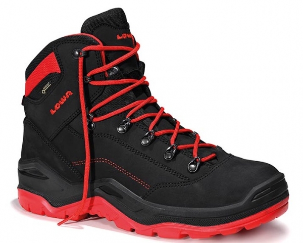 ELTEN-S3-Schnrstiefel, Sicherheits-Arbeits-Berufs-Schuhe, Hochschuhe, RENEGADE Work GTX red Mid, CI, schwarz/rot