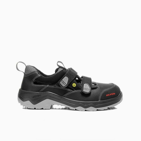 ELTEN-S1P-Sicherheits-Arbeits-Berufs-Sandalen, mit Klettverschluss, LASLO ESD, schwarz