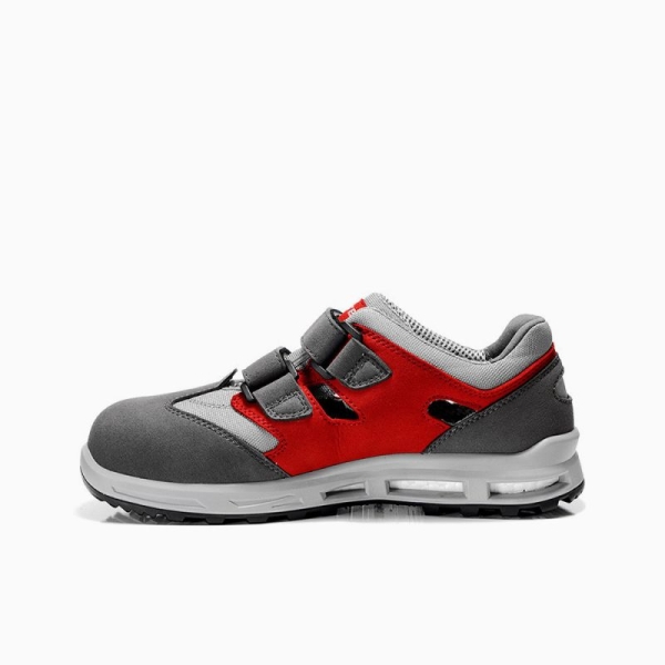 ELTEN-S1-WELLMAXX-Sicherheitssandale, TRAVIS Esay, ESD, grau-rot