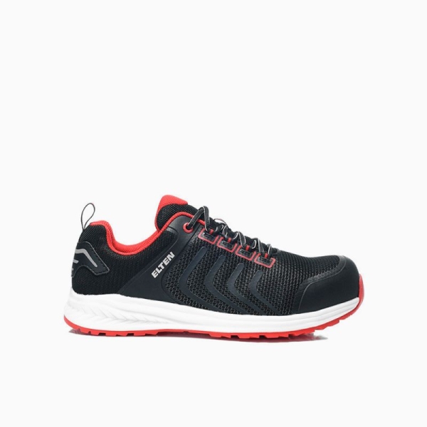 ELTEN-S1P, Sicherheitshalbschuhe, LIVAS, black-red Low ESD, schwarz/rot