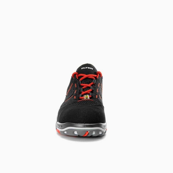 ELTEN-S1-Sicherheits-Arbeits-Berufs-Schuhe, Halbschuhe, MOTION AIR ESD, schwarz/rot