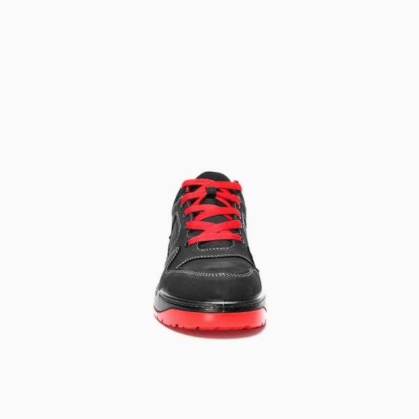ELTEN-S3-Sicherheits-Arbeits-Berufs-Schuhe, Halbschuhe, MAVERICK BLACK-RED LOW, ESD, schwarz/rot