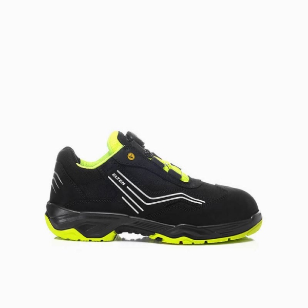 ELTEN-S2-Sicherheits-Arbeits-Berufs-Schuhe, Halbschuhe, AMBITION BOA LOW, ESD, schwarz/gelb