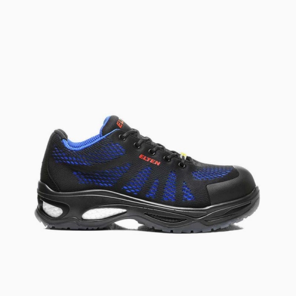 ELTEN-S1-Sicherheits-Arbeits-Berufs-Schuhe, Halbschuhe, LOGAN BLUE LOW ESD, schwarz/blau