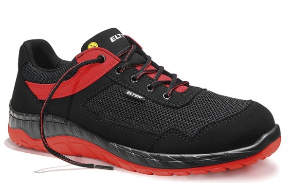 ELTEN-S1P-Sicherheits-Arbeits-Berufs-Schuhe, Halbschuhe, LONNY red Low, ESD, schwarz/rot
