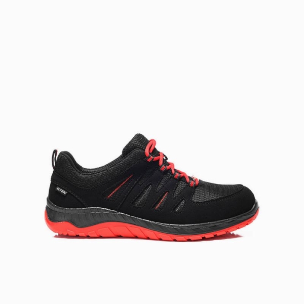 ELTEN-S3-Sicherheits-Arbeits-Berufs-Schuhe, Halbschuhe, MADDOX BLACK-RED-LOW, ESD, schwarz/rot