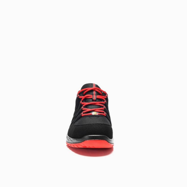 ELTEN-S3-Sicherheits-Arbeits-Berufs-Schuhe, Halbschuhe, MADDOX BLACK-RED-LOW, ESD, schwarz/rot