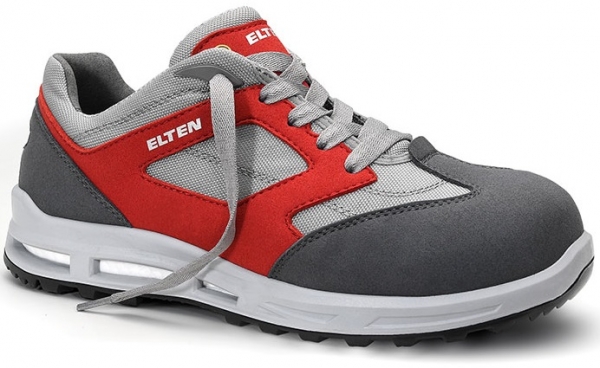 ELTEN-S2-WELLMAXX-Sicherheitshalbschuhe,TRAVIS Low, ESD, grau-rot