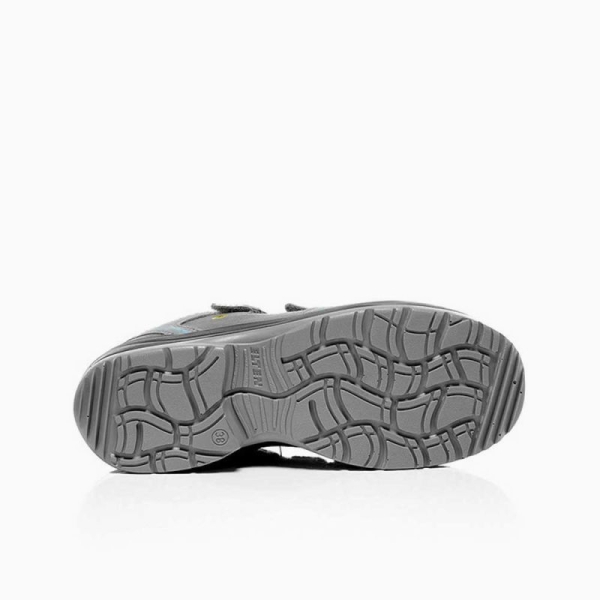 ELTEN-S1-Damen-Sicherheits-Arbeits-Berufs-Sandalen, mit Klettverschluss, MILA EASY ESD, grau