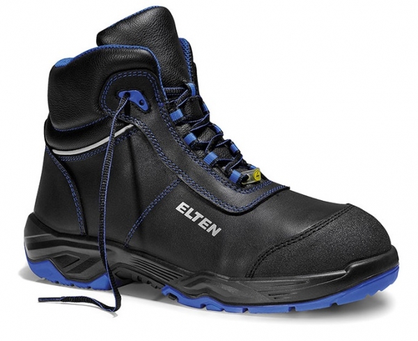 ELTEN-S3-Schnrstiefel, Sicherheits-Arbeits-Berufs-Schuhe, Hochschuhe, REACTION blue Mid, ESD, schwarz/blau