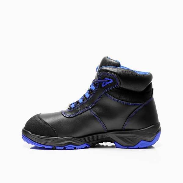 ELTEN-S3-Schn�rstiefel, Sicherheits-Arbeits-Berufs-Schuhe, Hochschuhe, REACTION blue Mid, ESD, schwarz/blau