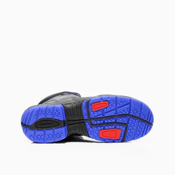 ELTEN-S3-Schn�rstiefel, Sicherheits-Arbeits-Berufs-Schuhe, Hochschuhe, REACTION blue Mid, ESD, schwarz/blau