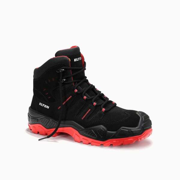 ELTEN-S3-Sicherheitsschnürstiefel, QUENTIN black-red Mid, ESD, schwarz-rot