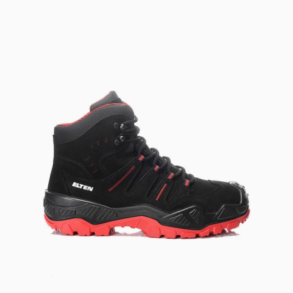 ELTEN-S3-Sicherheitsschn�rstiefel, QUENTIN black-red Mid, ESD, schwarz-rot