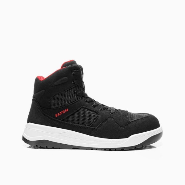 ELTEN-S1P-Schn�rstiefel, Sicherheits-Arbeits-Berufs-Schuhe, Hochschuhe, LAKERS black Mid ESD, schwarz