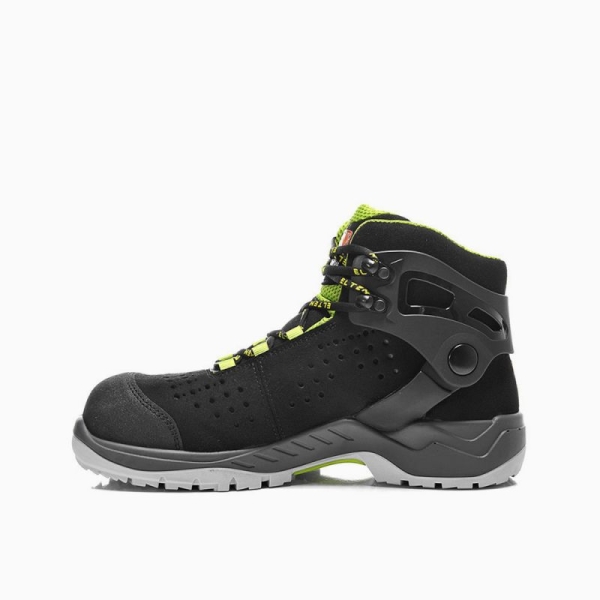 ELTEN-S1-Schn�rstiefel, Sicherheits-Arbeits-Berufs-Schuhe, Hochschuhe, TOMMASO green Mid, ESD, schwarz
