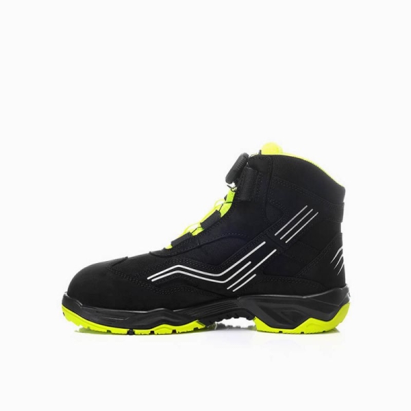 ELTEN-S2-Schn�rstiefel, Sicherheits-Arbeits-Berufs-Schuhe, Hochschuhe, AMBITION BOA MID, ESD, schwarz/gelb