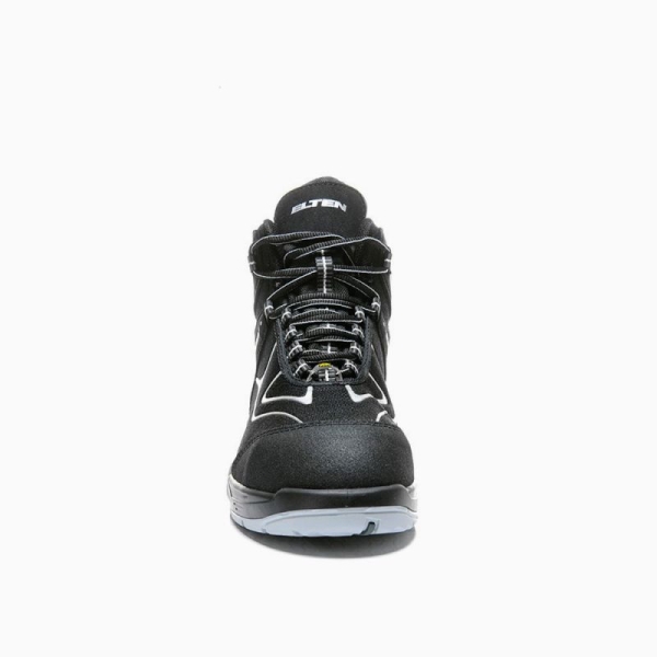 ELTEN-S3-Schn�rstiefel, Sicherheits-Arbeits-Berufs-Schuhe, Hochschuhe, HORIZON MID, ESD, schwarz/grau
