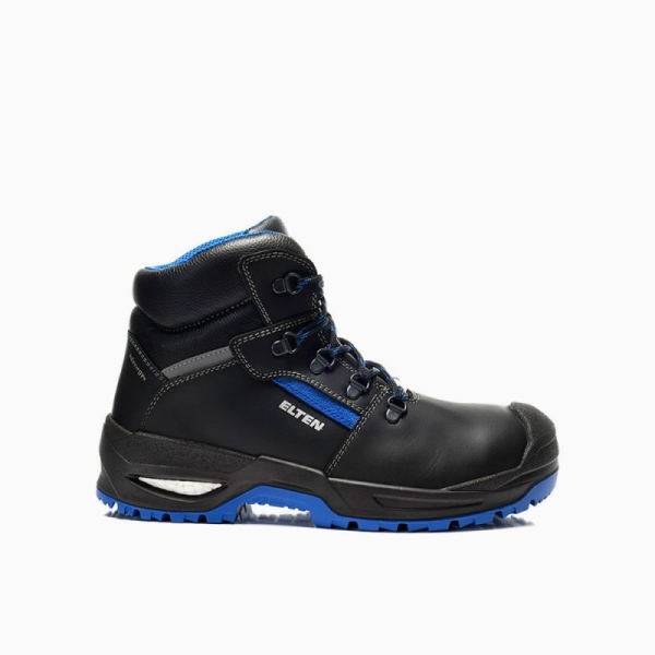 ELTEN-S3-Sicherheitshochschuhe, LEONARDO XXSG black-blue Mid ESD S3, schwarz/blau