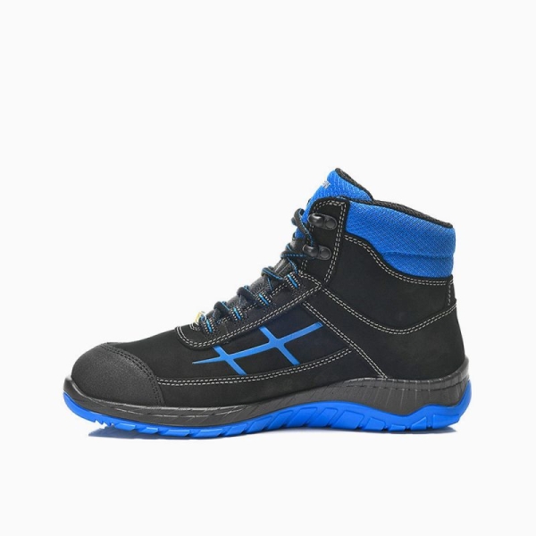 ELTEN-S3-Schn�rstiefel, Sicherheits-Arbeits-Berufs-Schuhe, Hochschuhe, MALVIN blue Mid, ESD, schwarz/blau