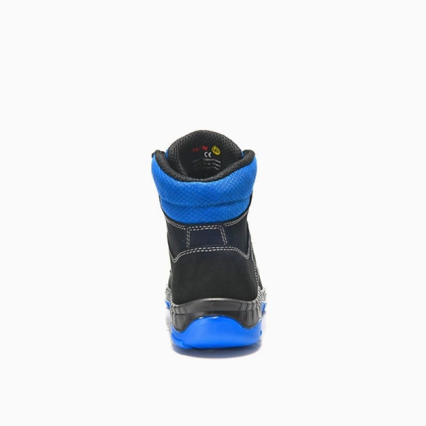 ELTEN-S3-Schn�rstiefel, Sicherheits-Arbeits-Berufs-Schuhe, Hochschuhe, MALVIN blue Mid, ESD, schwarz/blau
