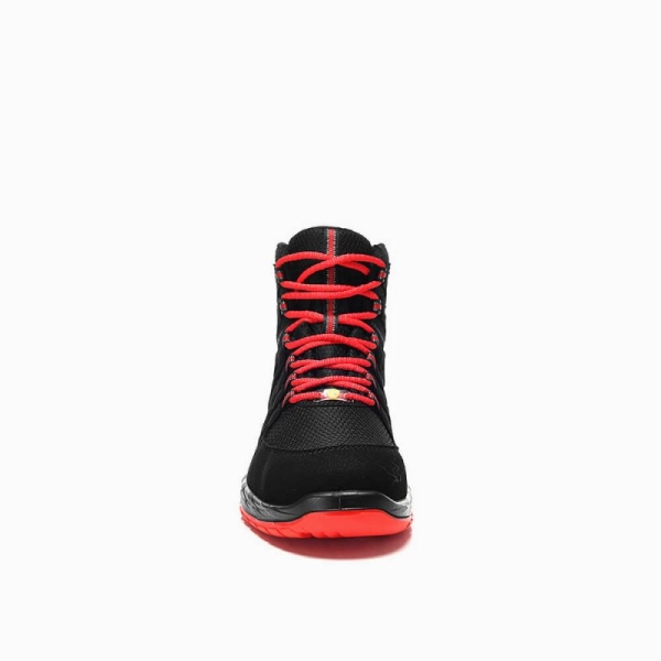 ELTEN-S3-Schn�rstiefel, Sicherheits-Arbeits-Berufs-Schuhe, Hochschuhe, MADDOX black-red Mid, ESD, schwarz/rot