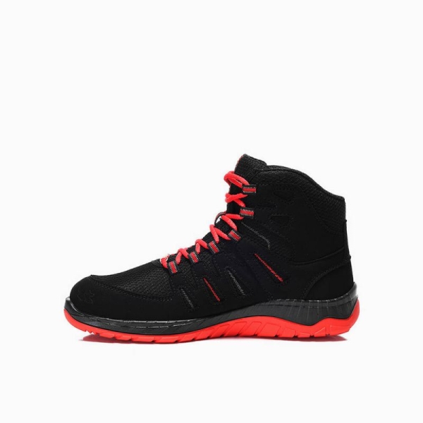 ELTEN-S3-Schn�rstiefel, Sicherheits-Arbeits-Berufs-Schuhe, Hochschuhe, MADDOX black-red Mid, ESD, schwarz/rot