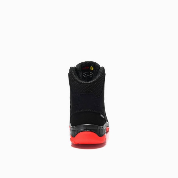 ELTEN-S3-Schn�rstiefel, Sicherheits-Arbeits-Berufs-Schuhe, Hochschuhe, MADDOX black-red Mid, ESD, schwarz/rot