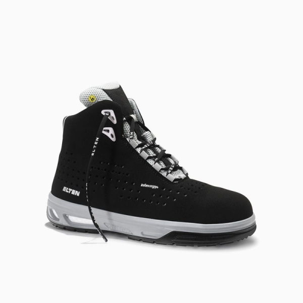 ELTEN Sicherheitsschnürstiefel, IMPULSE XX10 black-grey Mid ESD S1