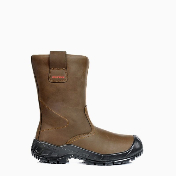 ELTEN-S3-CI-Winter-Sicherheits-Arbeits-Berufs-Schuhe, Schlupfstiefel, RIGGER BOOT ESD, CI, braun