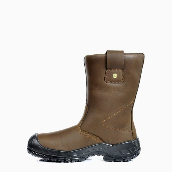 ELTEN-S3-CI-Winter-Sicherheits-Arbeits-Berufs-Schuhe, Schlupfstiefel, RIGGER BOOT ESD, CI, braun
