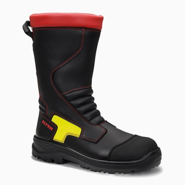ELTEN-F2A-Feuerwehrschlupfstiefel, CLAY F2A, Form D,, HI3/HRO/SRC, schwarz