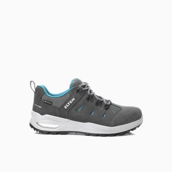 ELTEN-O2 Berufshalbschuhe, ENYA GTX, grey-turquoise Low ESD O2 WR CI
